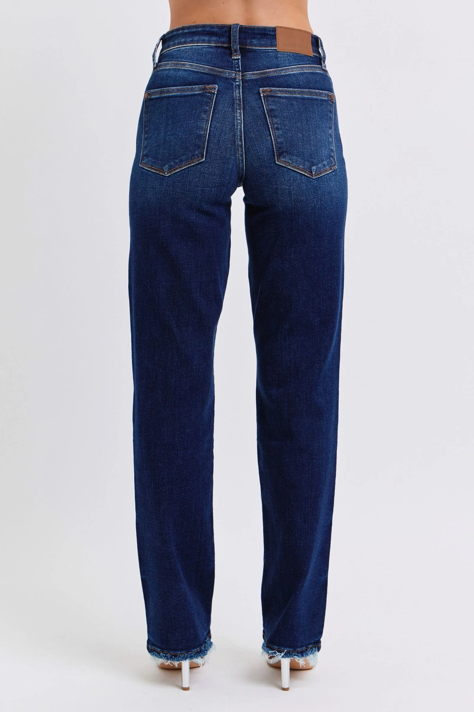 Blue Full Size Raw Hem Straight Leg Jeans