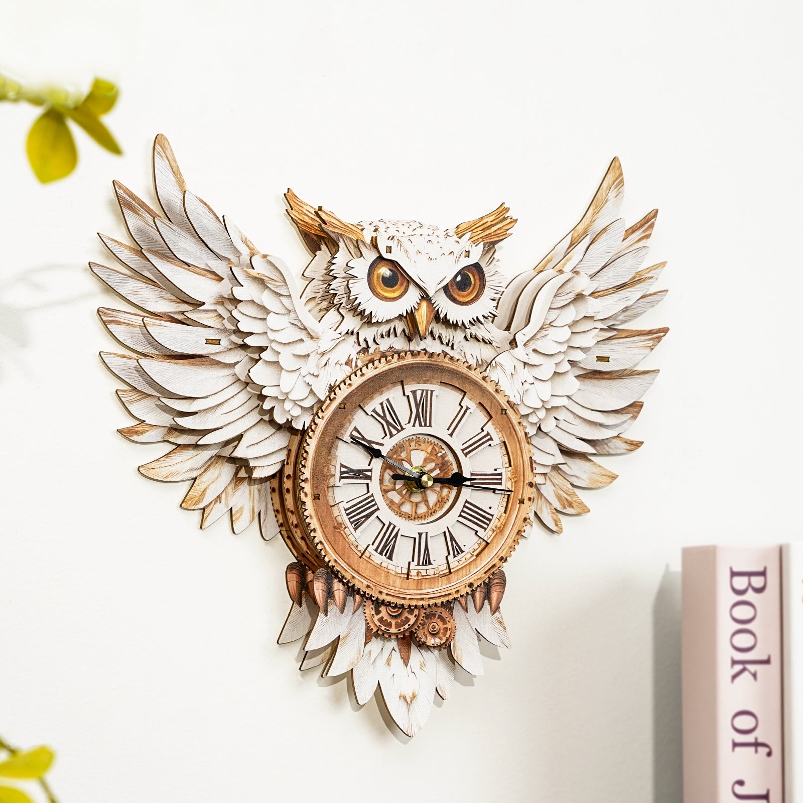 Snowy Owlâ€“ DIY Wooden Clock, 3D Puzzle Craft Kit