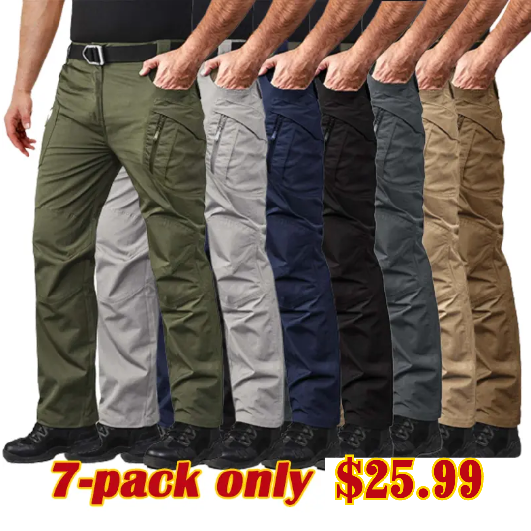 🔥🔥7-parks Men's Tactical Pants with 9 Pockets Rip-Stop Work Hiking Pants
