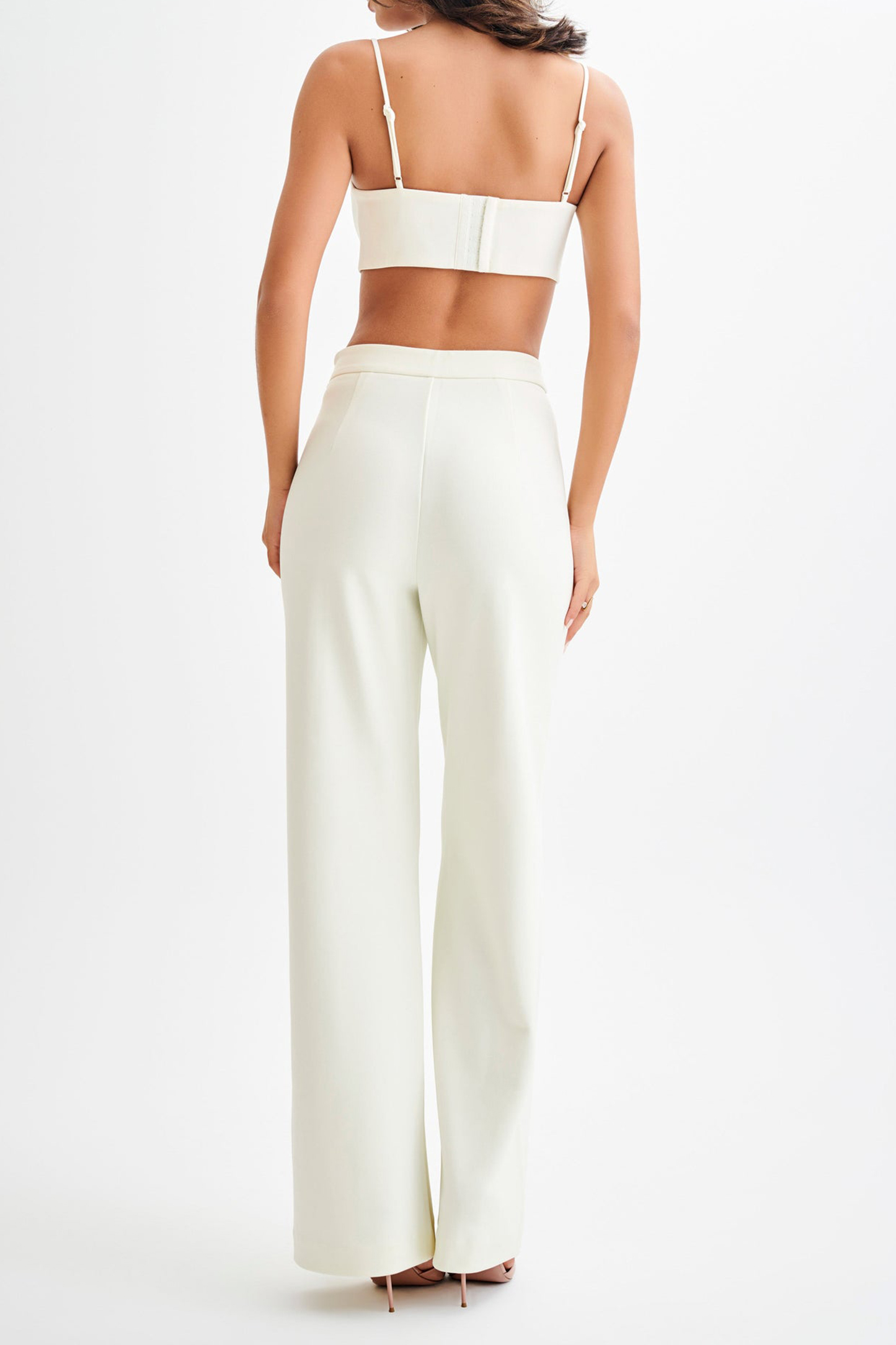 Slight Stretch Pleated Wide Leg Pants