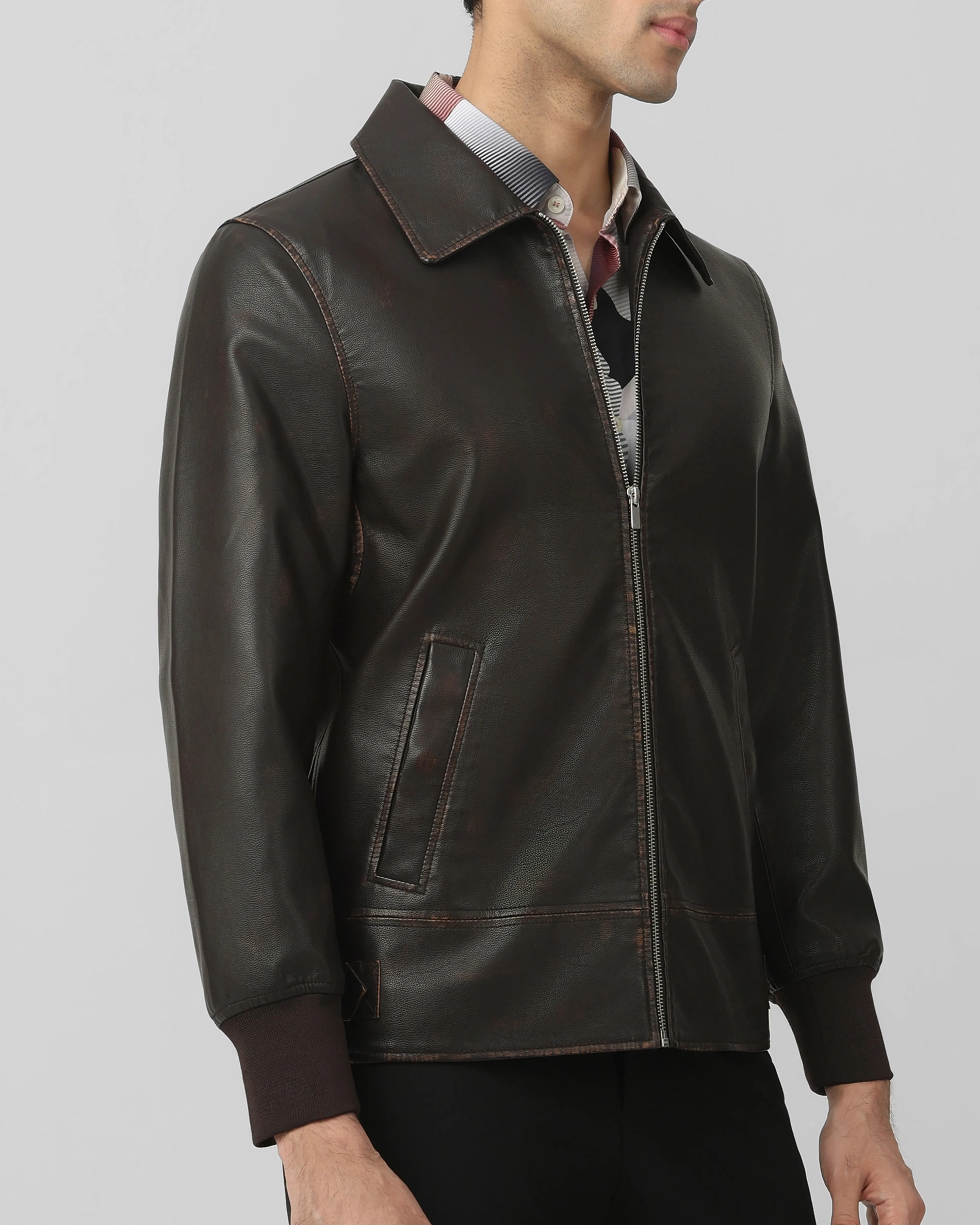 Retro Slim Comfortable Punk Biker Olive Jacket