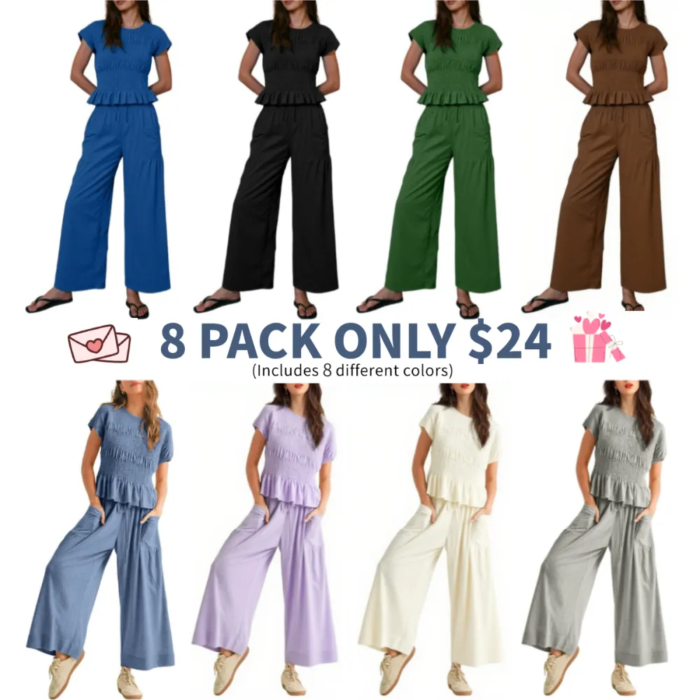 Women's Casual Pocket Two-Piece Set