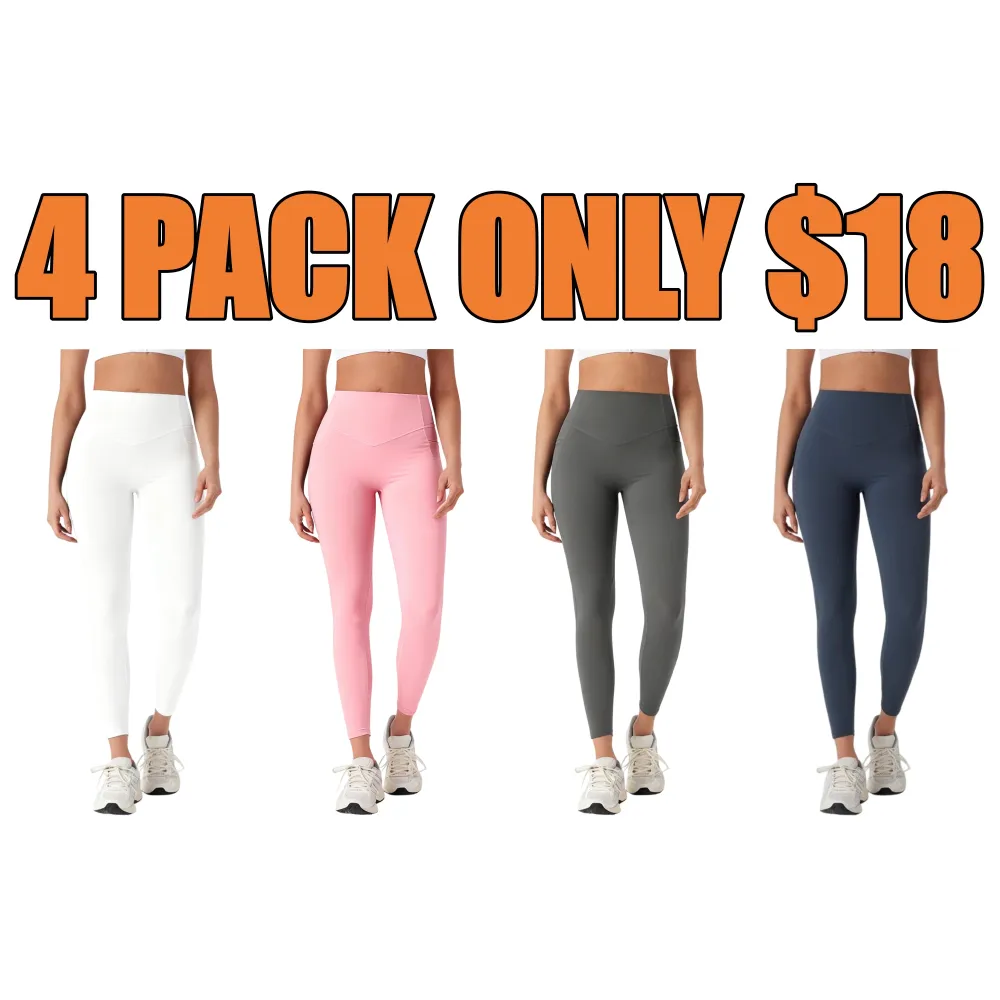 Leggings High-Waist Straight-Leg  Soft Gym Yoga Pants