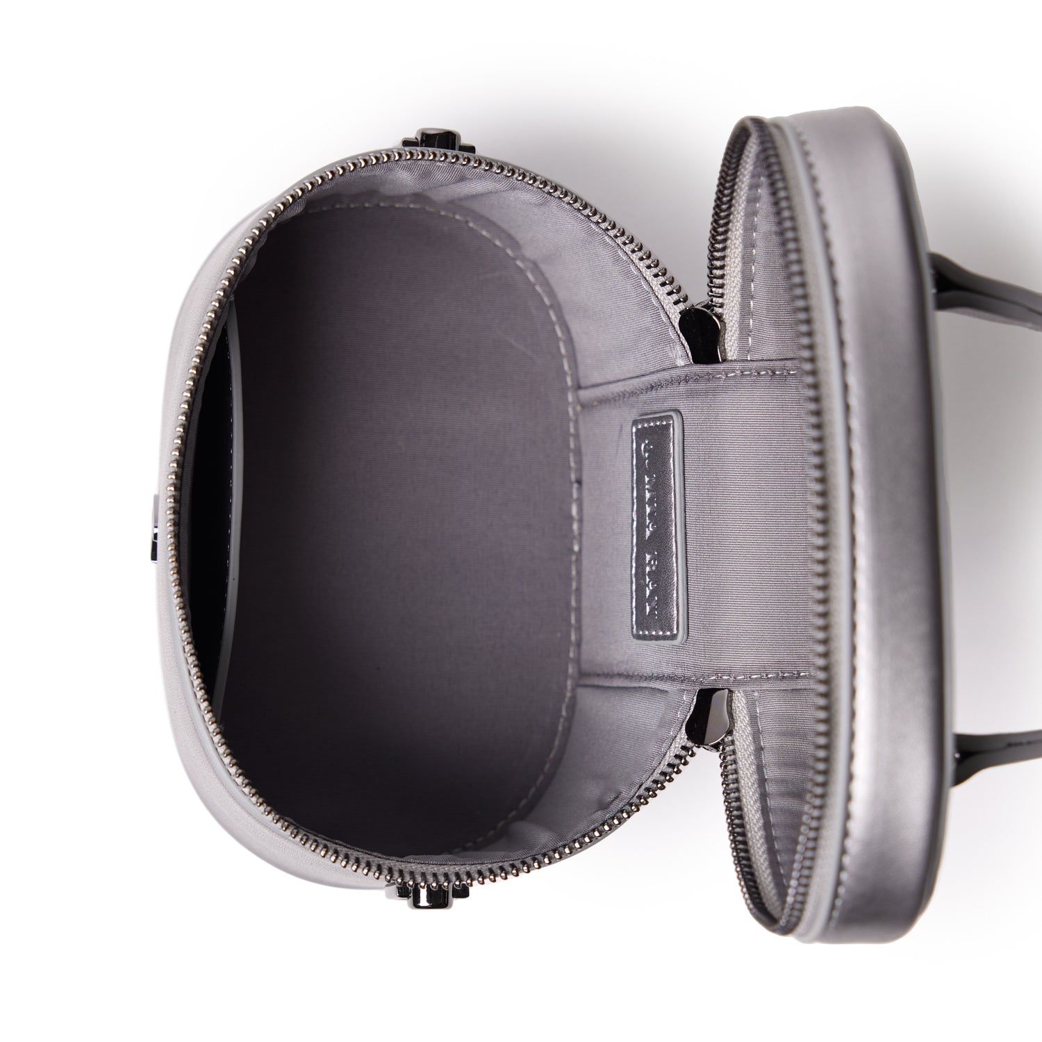 MINI SMOOTH GUNMETAL VANITY BAG - PLATINUM