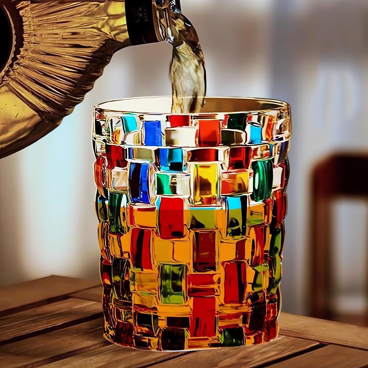 Colorful Crystal Whiskey Glass