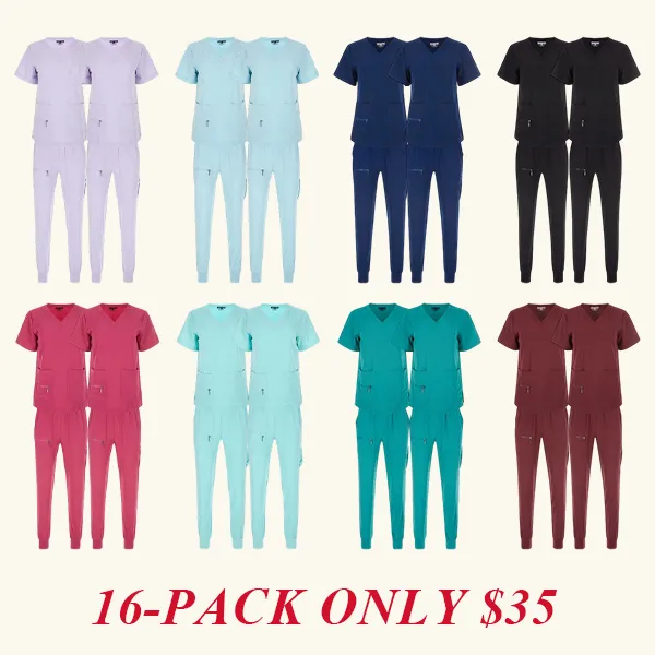 Women's elastic solid color V-neck nursing suit