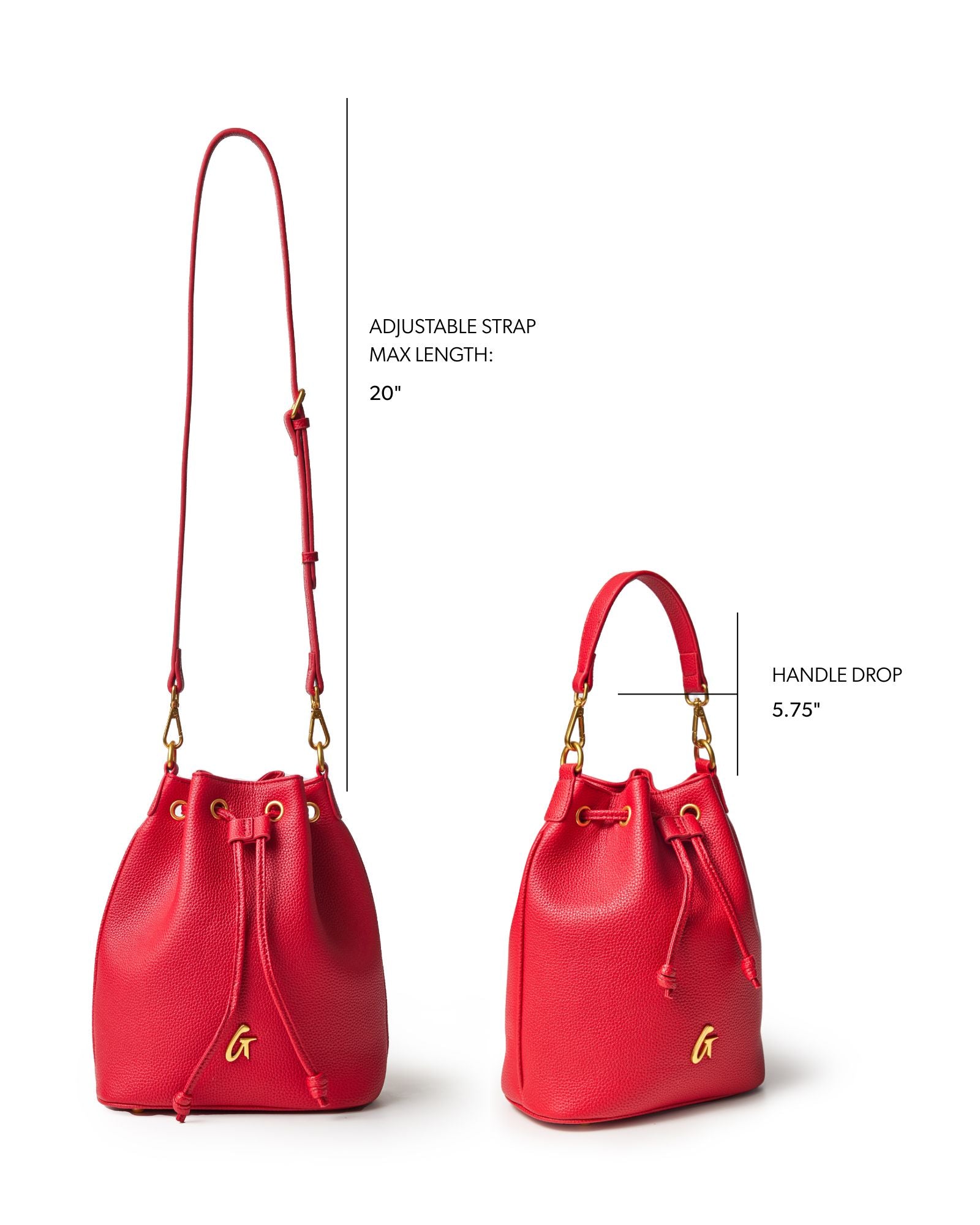 MEDIUM PEBBLE BUCKET BAG - RED
