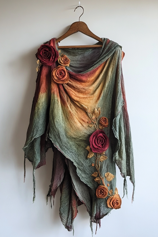 Vacation Handmade Tie-Dye Rainbow Irregular Dress 7c0f