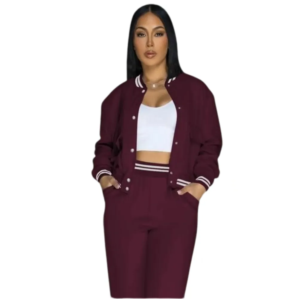 Women’s 2-Piece Baseball Jacket Set