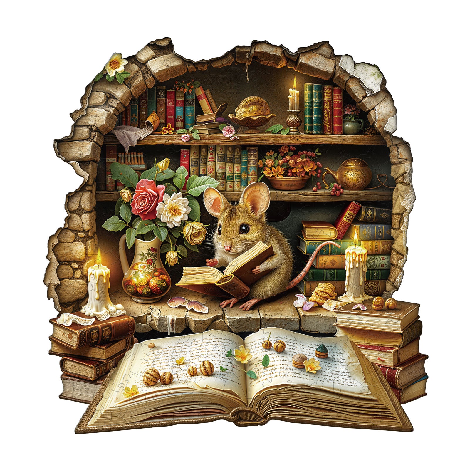 Scholar Mouse Wooden Jigsaw Puzzle