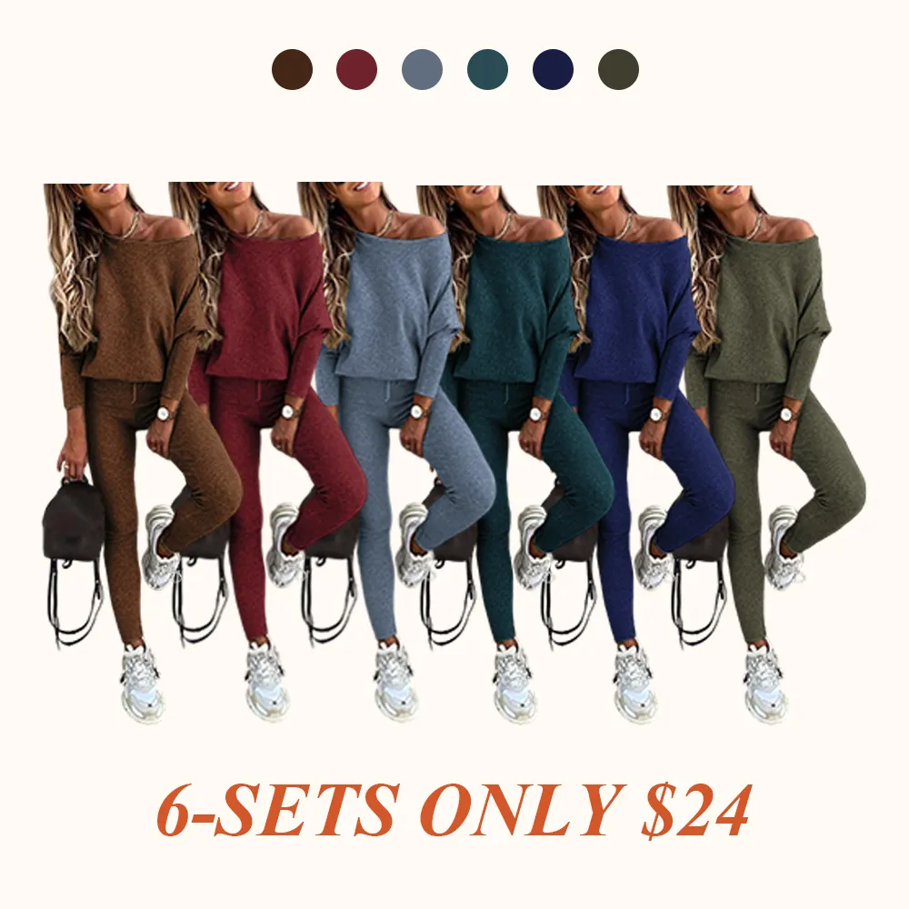 Women's 2 Piece Lounge Outfit Long Sleeve