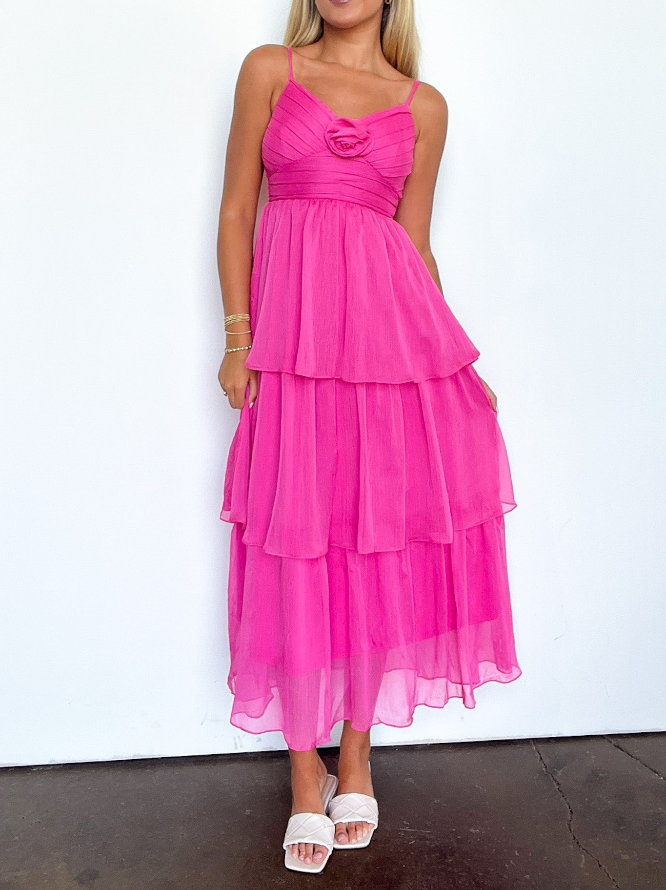 Blissfully Darling Tiered Floral Ruffle Dress