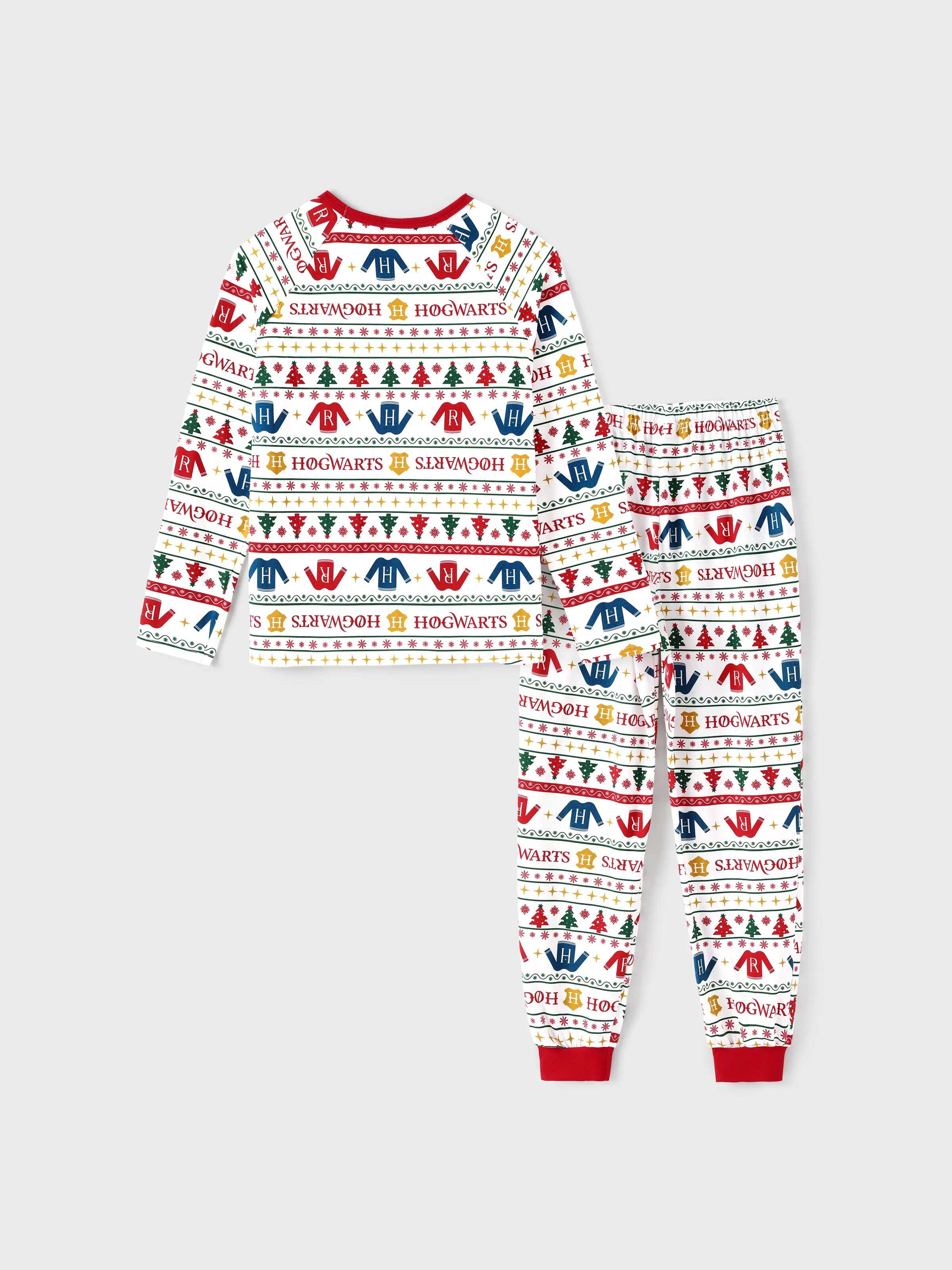 Christmas Matching Family Organic Cotton Snug-fitting Pajamas Sets with Socks White