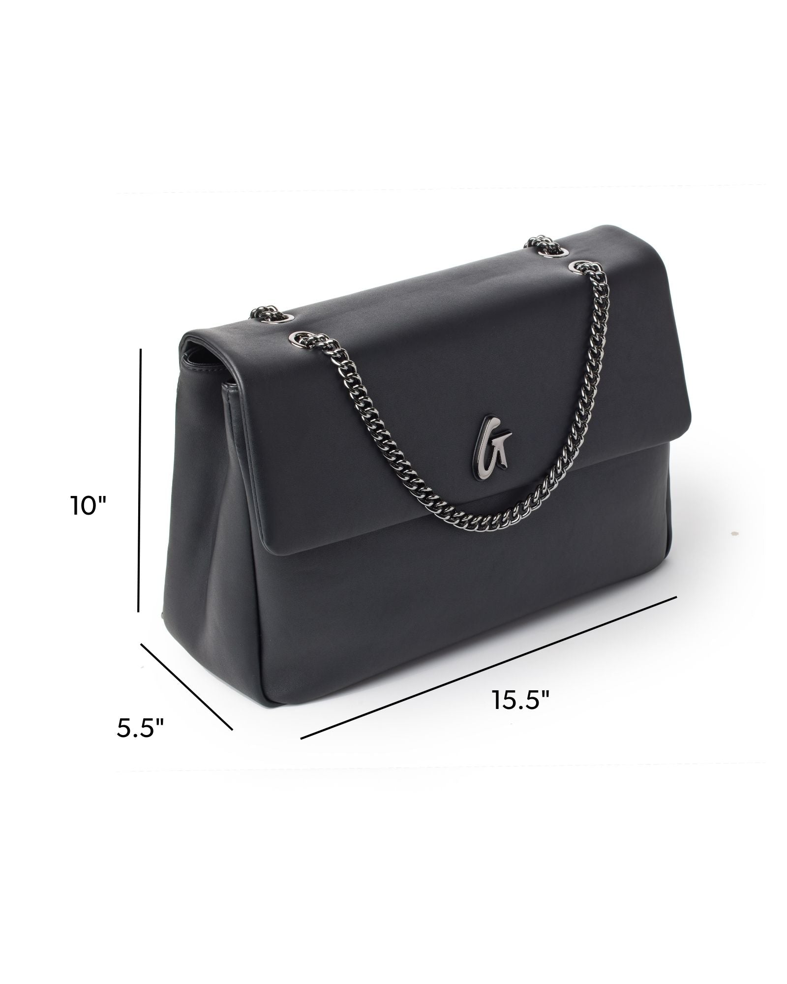 LARGE STANDARD FLAP BAG - BLACK
