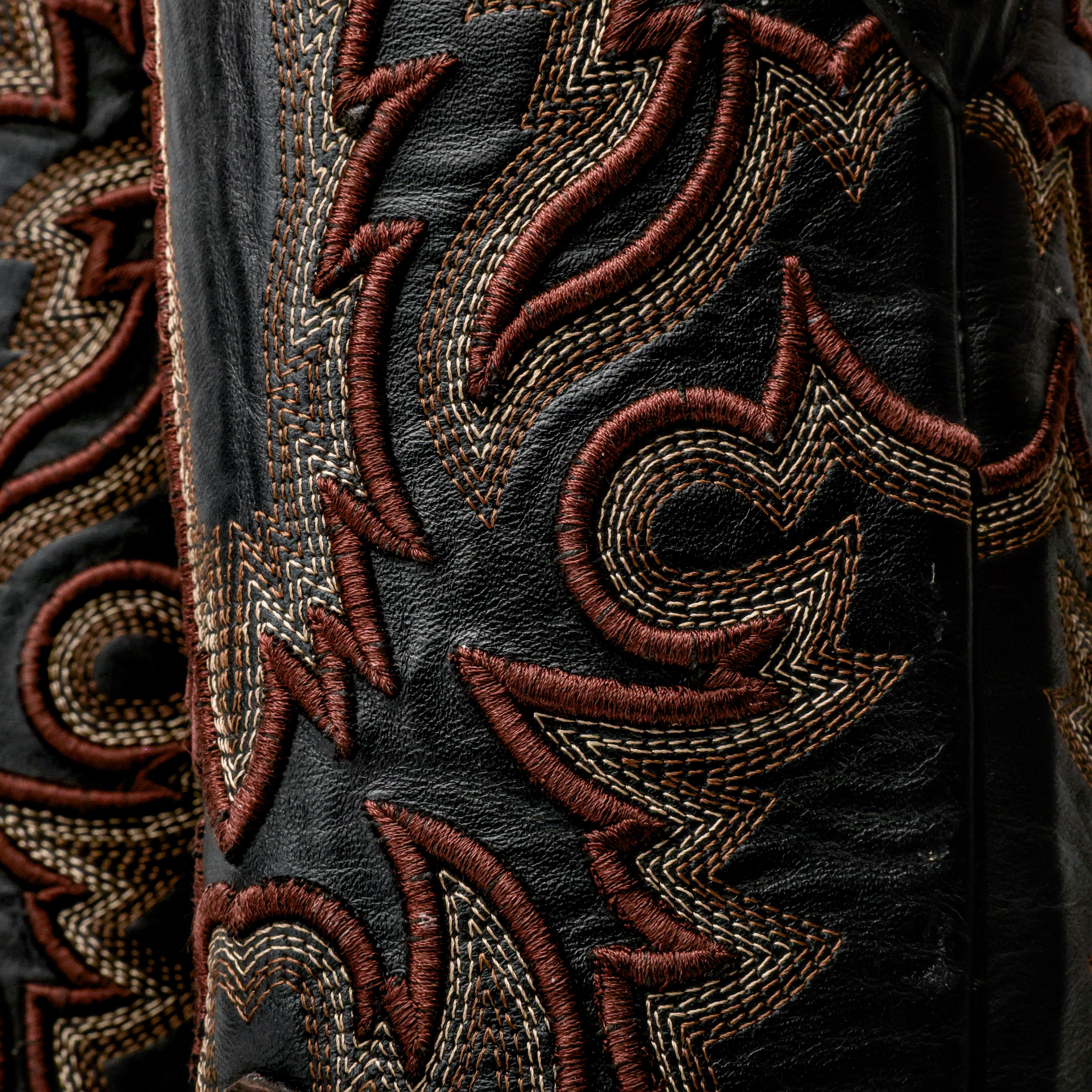 Brown Jumbo Python Leather Boots - Square Toe