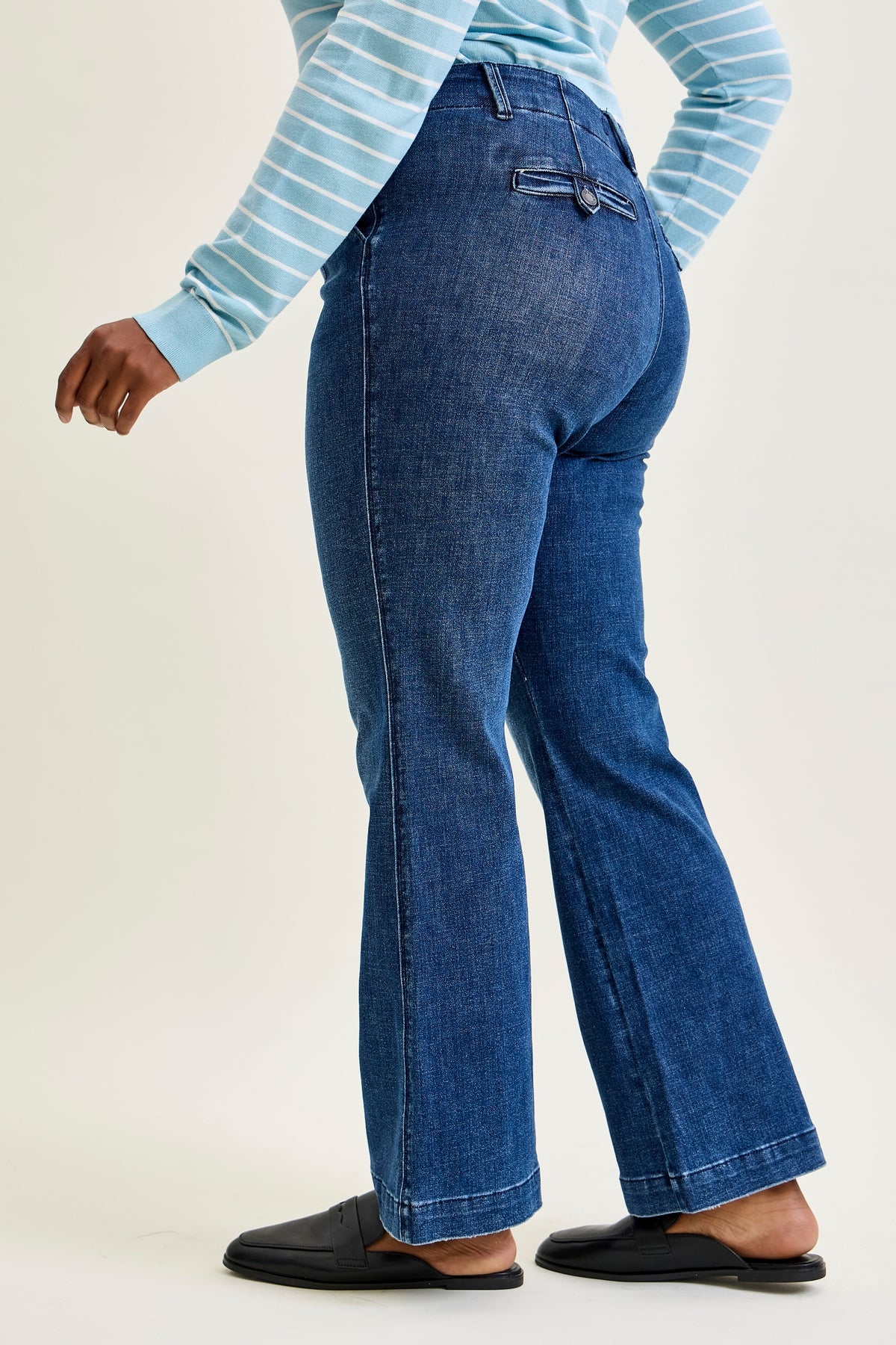 Kathy Mid Rise Bootcut Trousers with TC & Welt Pockets - PLUS