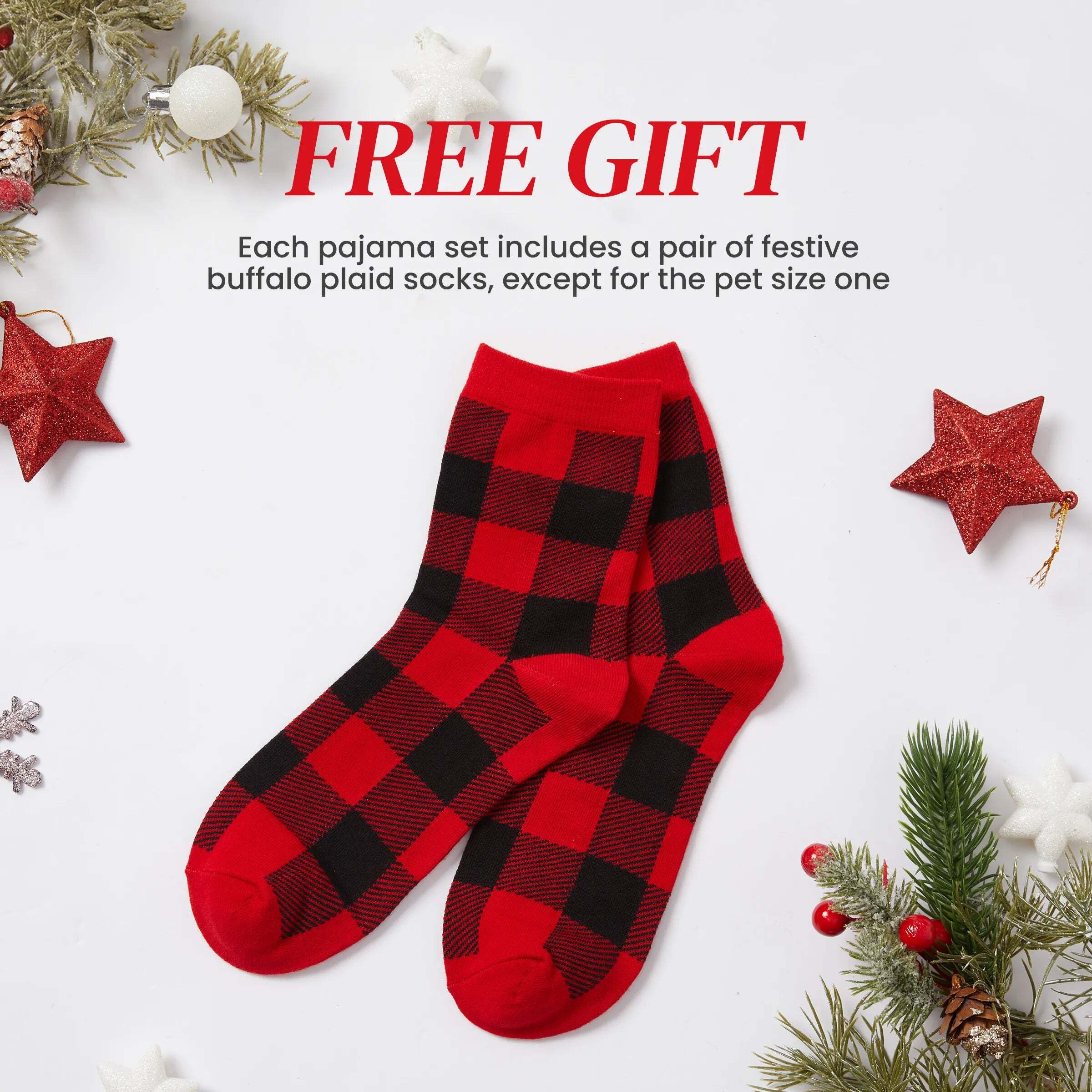 Christmas Matching Family Pajamas Set Glow In The Dark Santa Claus Print PJS with Christmas Socks Deep Blue