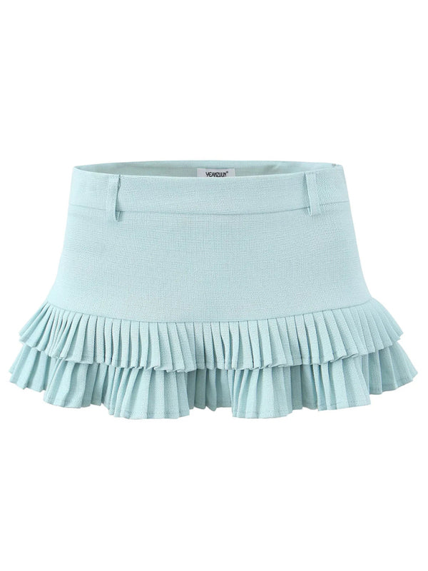 Sweet And Spicy Low Waist Pleated Skirt