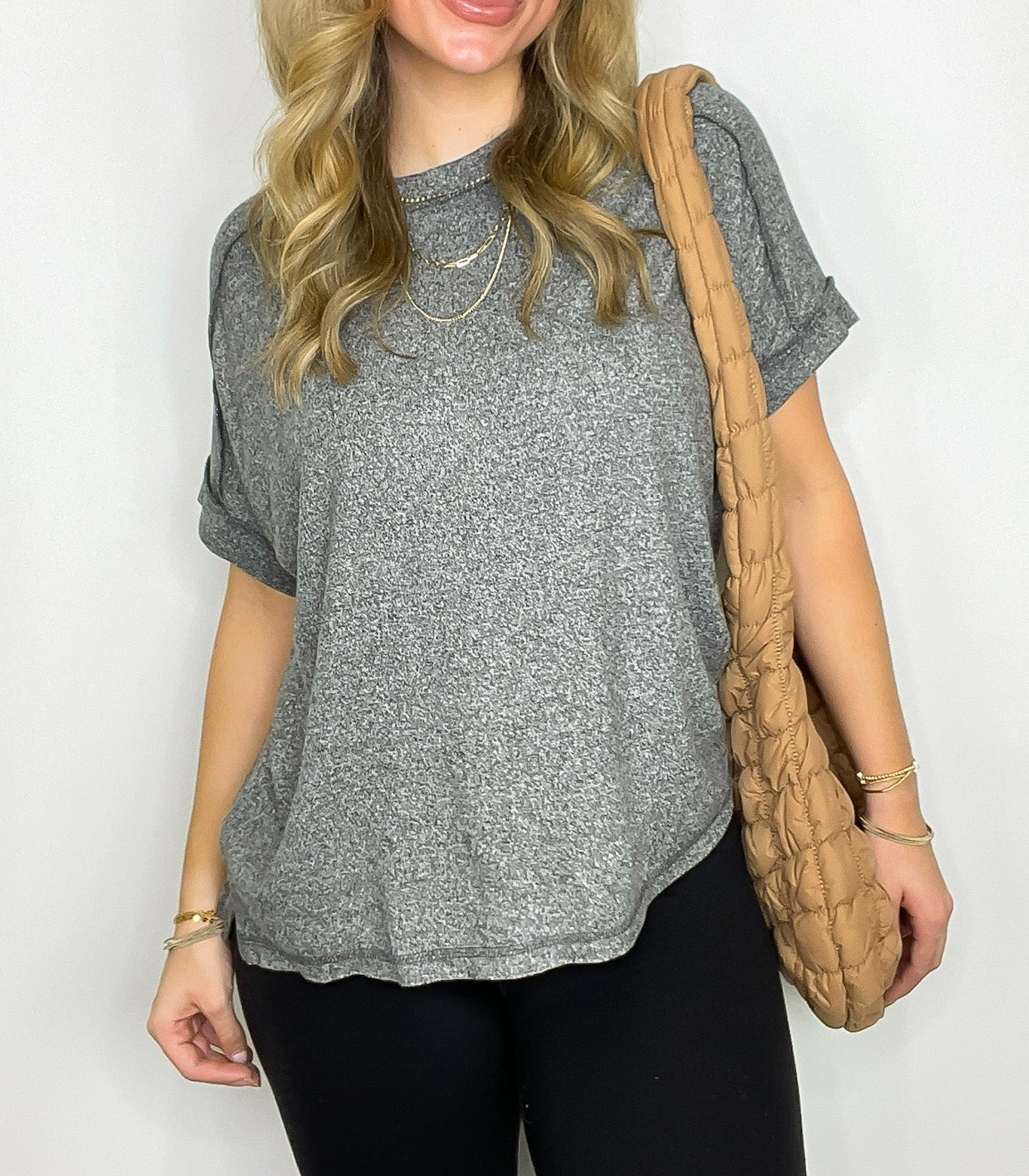 Sunday Muse Melange High Low Tee