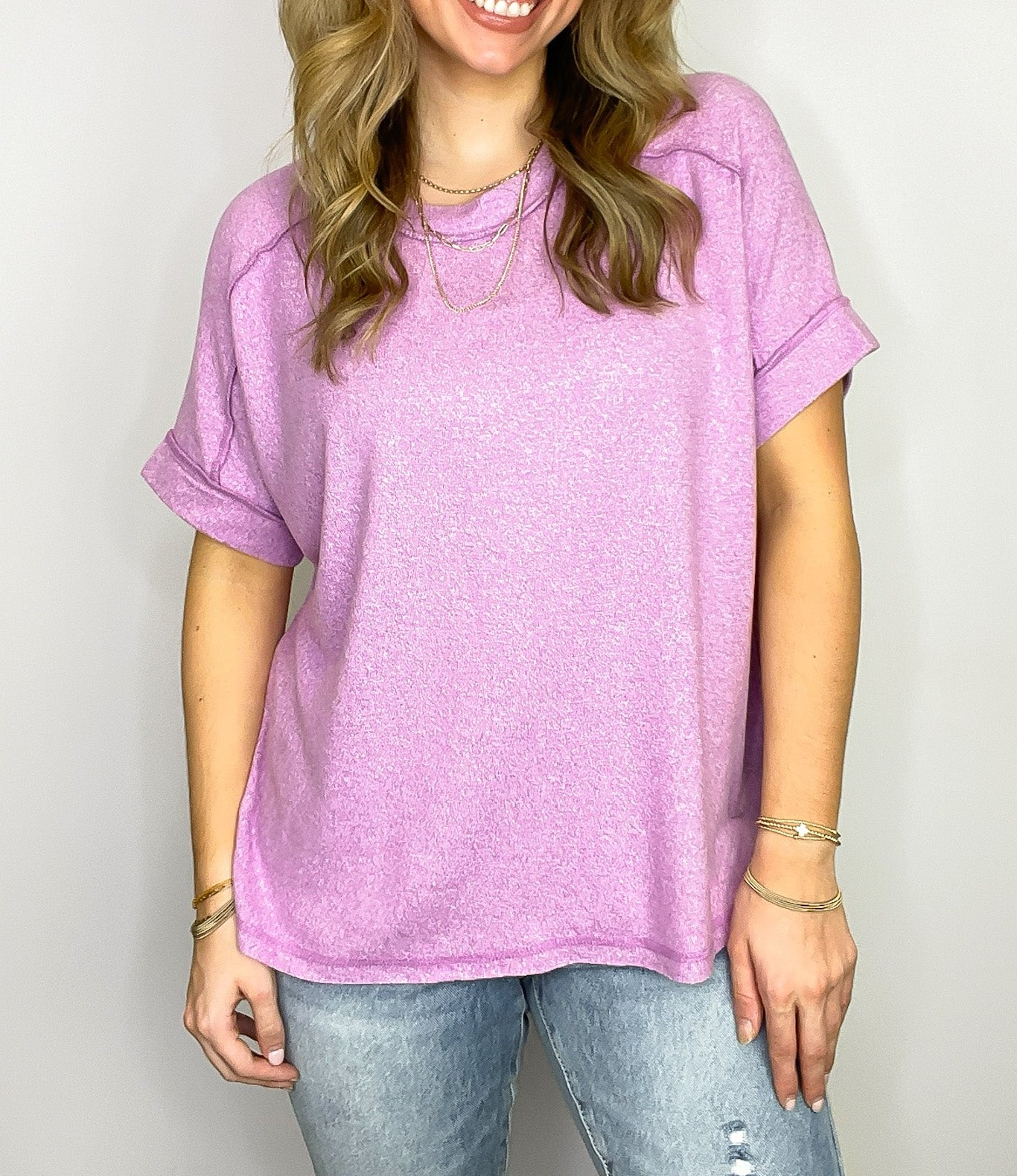 Sunday Muse Melange High Low Tee