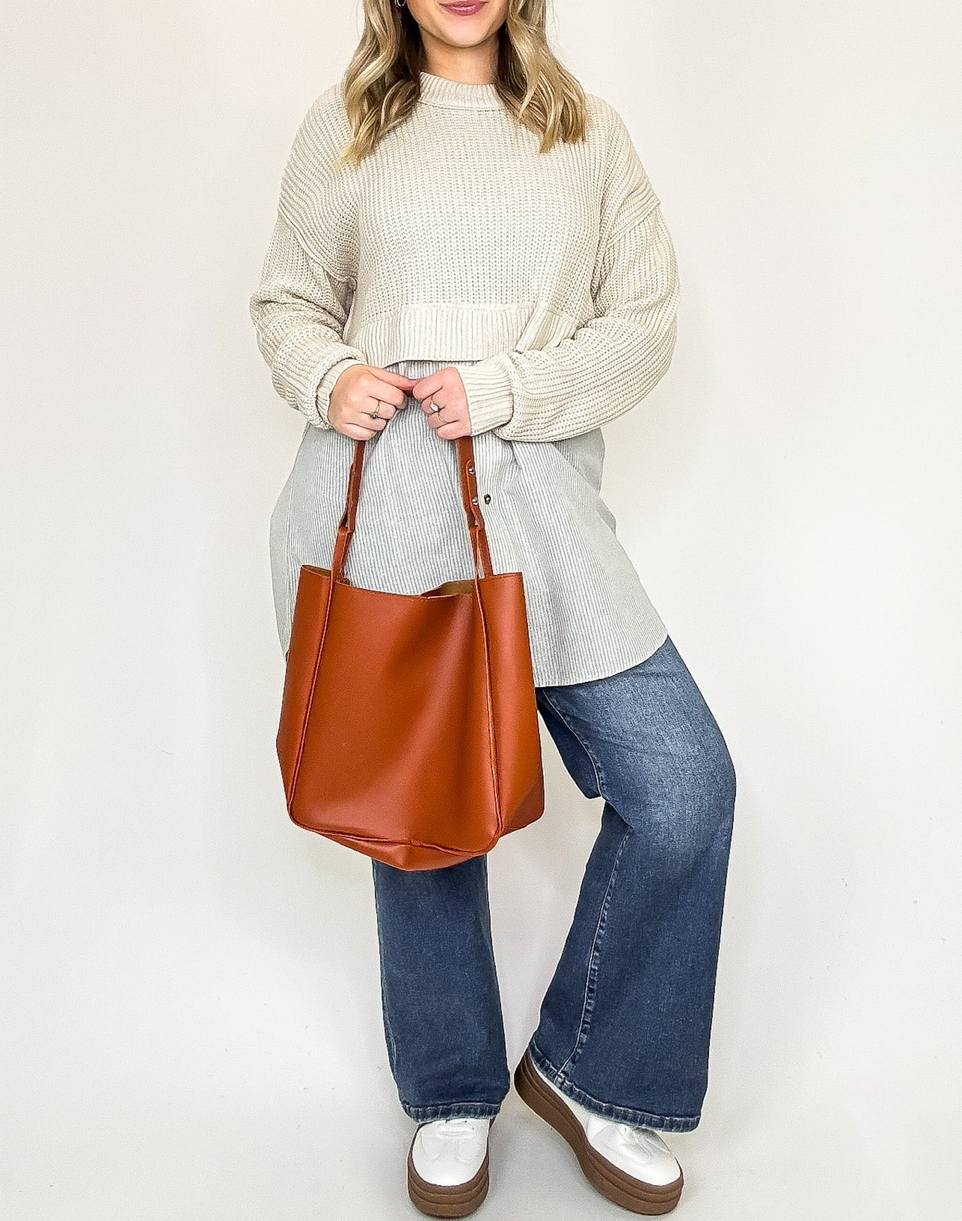 Split Seconds Knit and Button Down Top