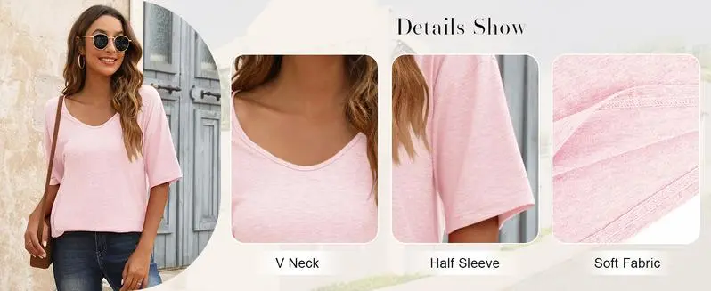 Women's Soft Solid Color Vneck Tshirt (Less than $3 each!)