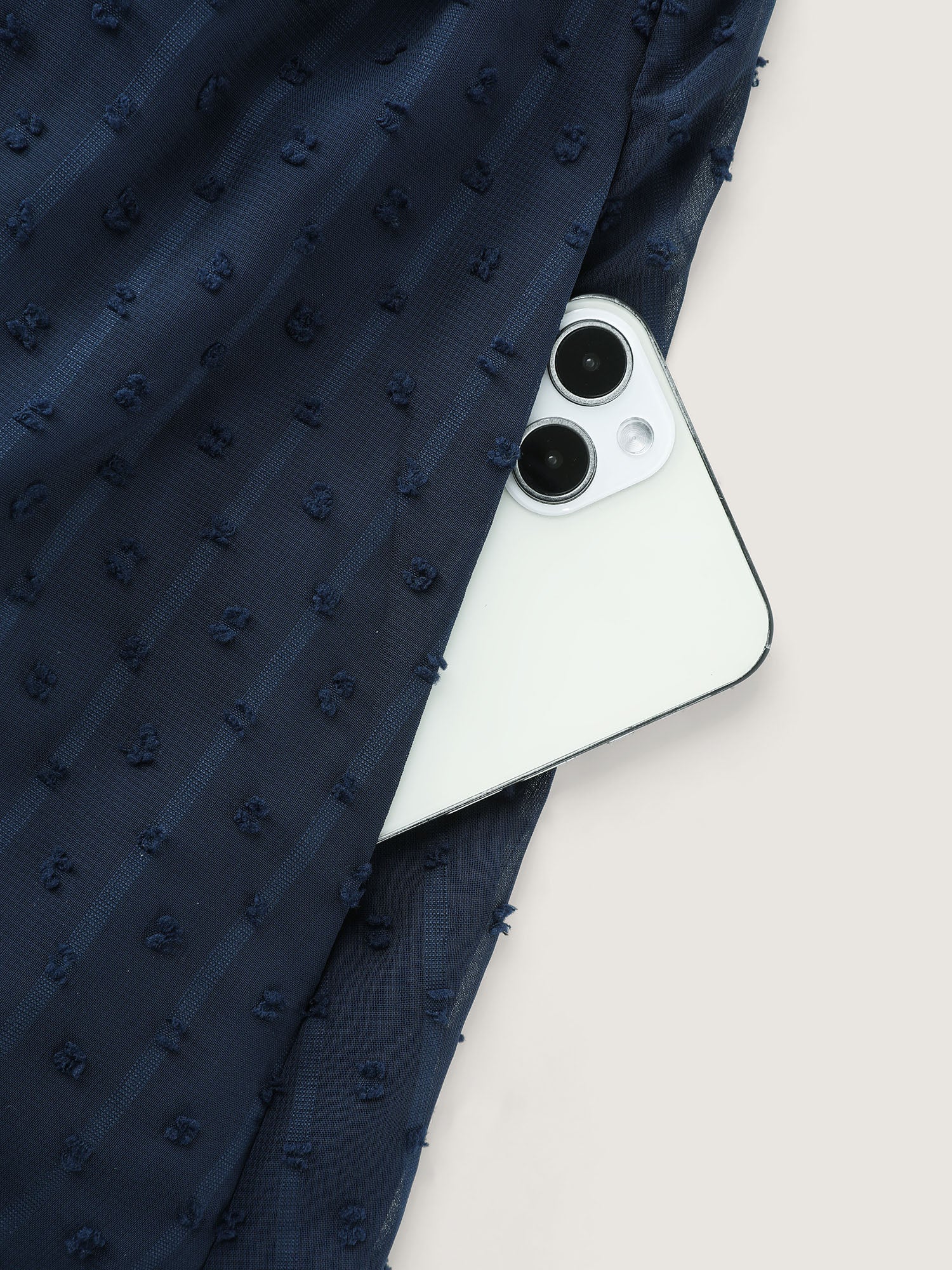 Textured Sheer Ruffled Mock Neckline Midi Dress