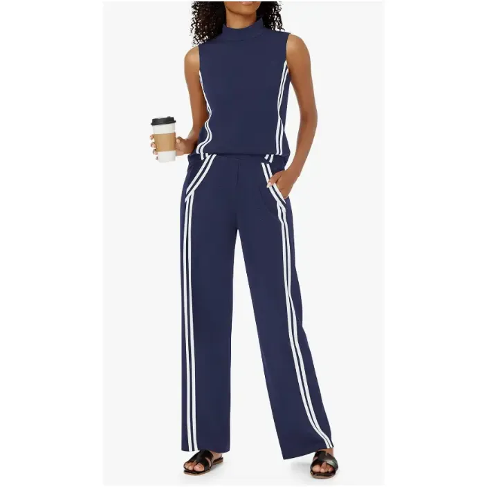 Women’s Mock Neck Tank & Wide Leg Pants Set