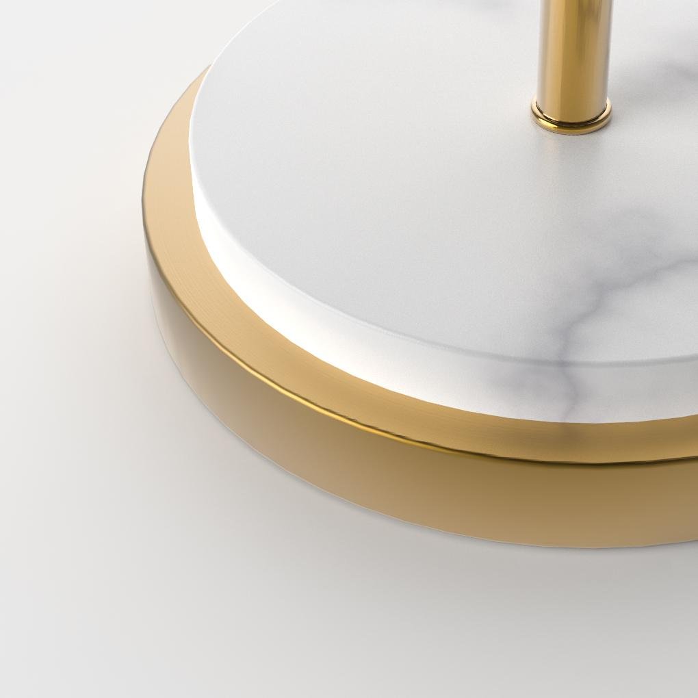 Modern Tall Brass Floor Lamp with Shelves