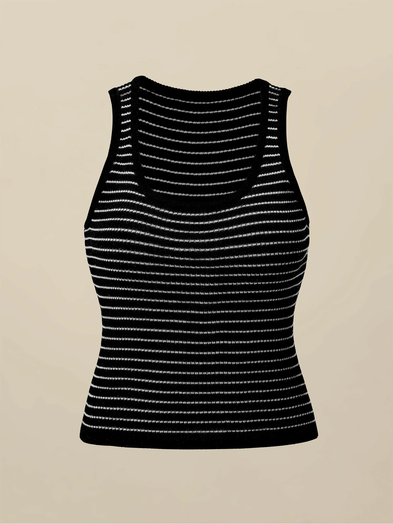 Lyocell  & Linen Striped Slim Fit Tank Top