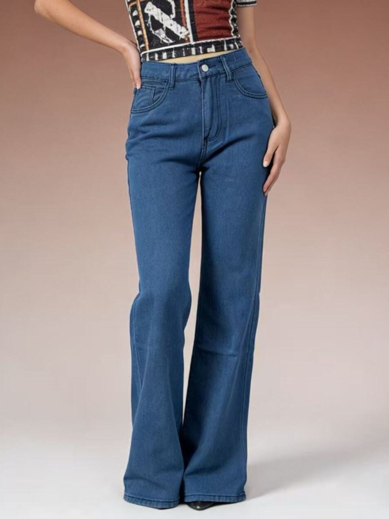 Butterfly Back Wide Leg Jeans