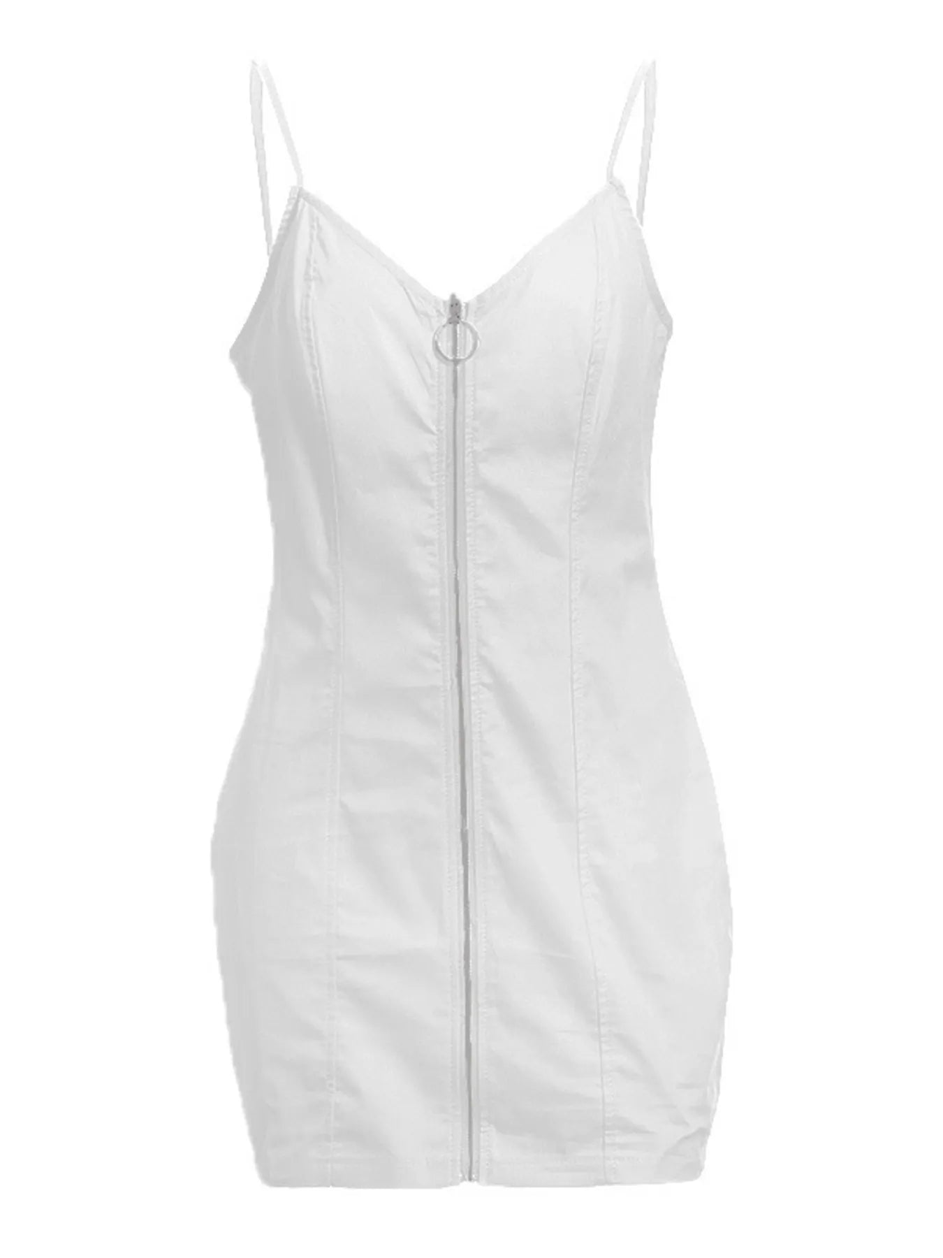 Plus Size Zip-Front Bodycon Mini Dress