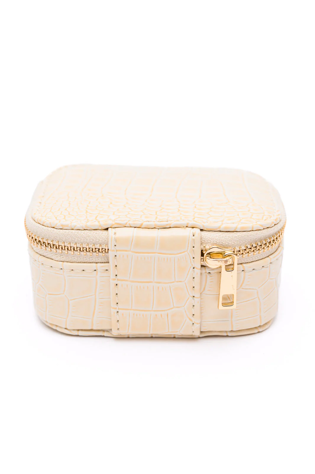 Travel Jewelry Case in Ivory Snakeskin