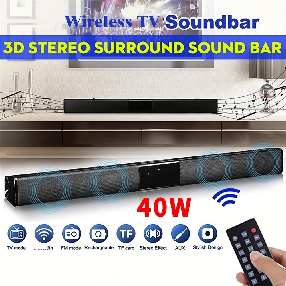 Theater TV Speaker 40W TV Soundbar Wired And Wireless Home Surround SoundBar For PC With FM Radio Music Center Column