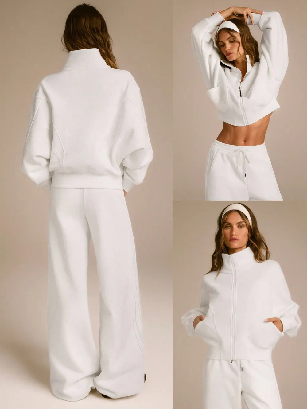 Everyday Fleece WarmthSoft Warm Lightweight Front Back Seam Detailing Pockets Batwing Sleeve High Neckline Full-Zip Jacket