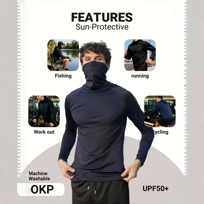 Men’s Lightweight Hooded Performance Long Sleeve Set