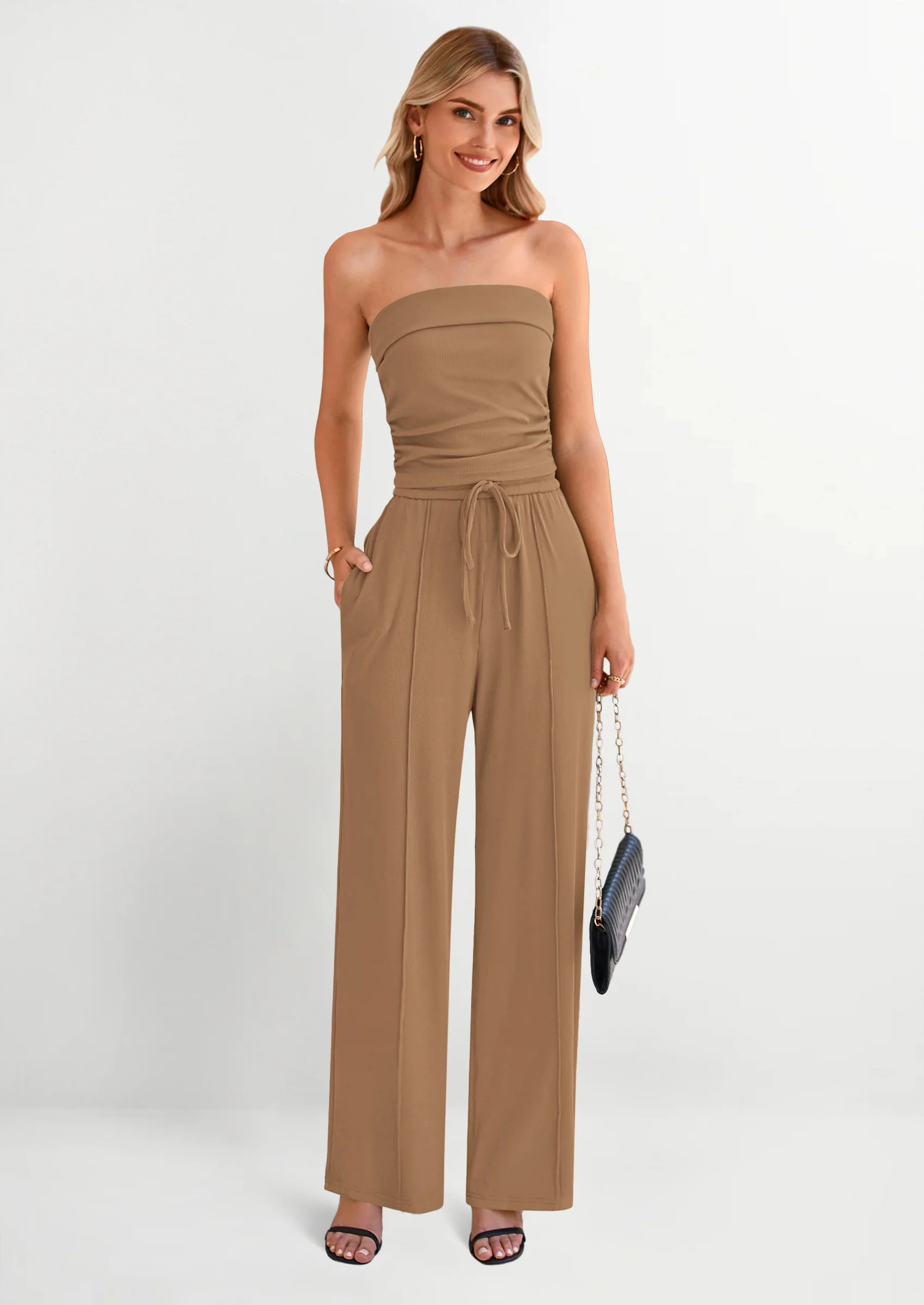 Women's Summer 2 Piece Outfits Sleeveless Crop Top Sweatpants