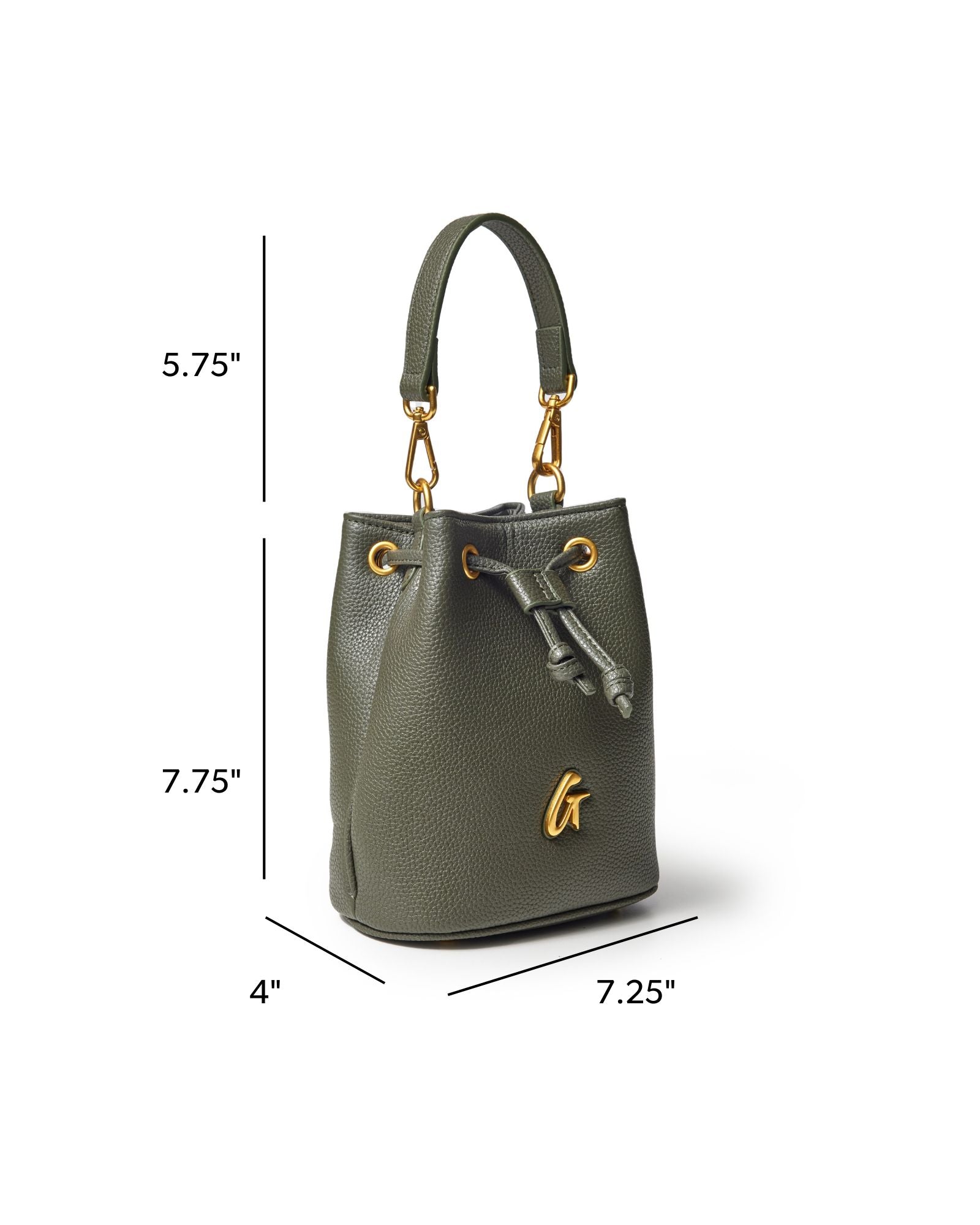 MINI PEBBLE BUCKET BAG - OLIVE GREEN