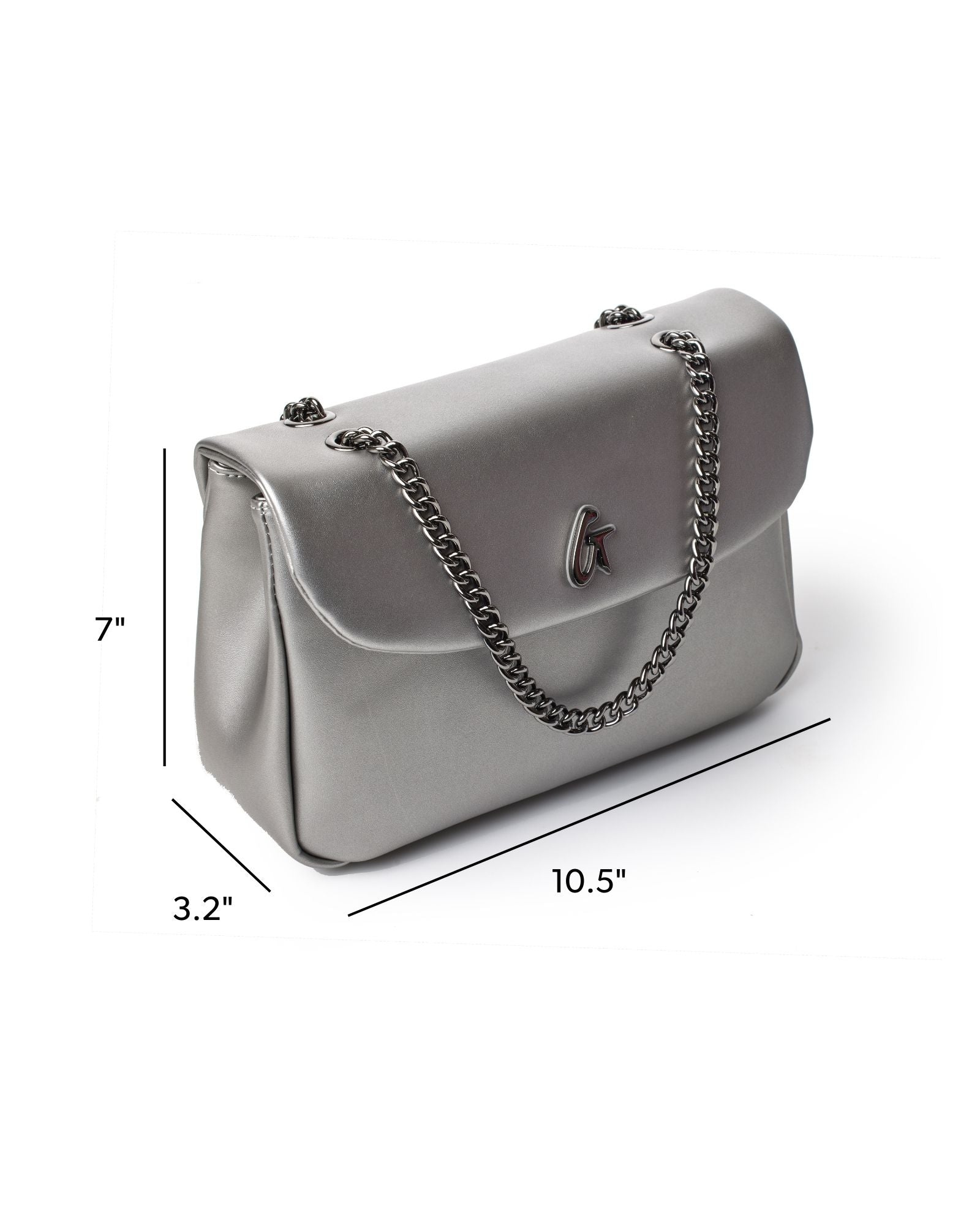 MEDIUM STANDARD FLAP BAG - PLATINUM