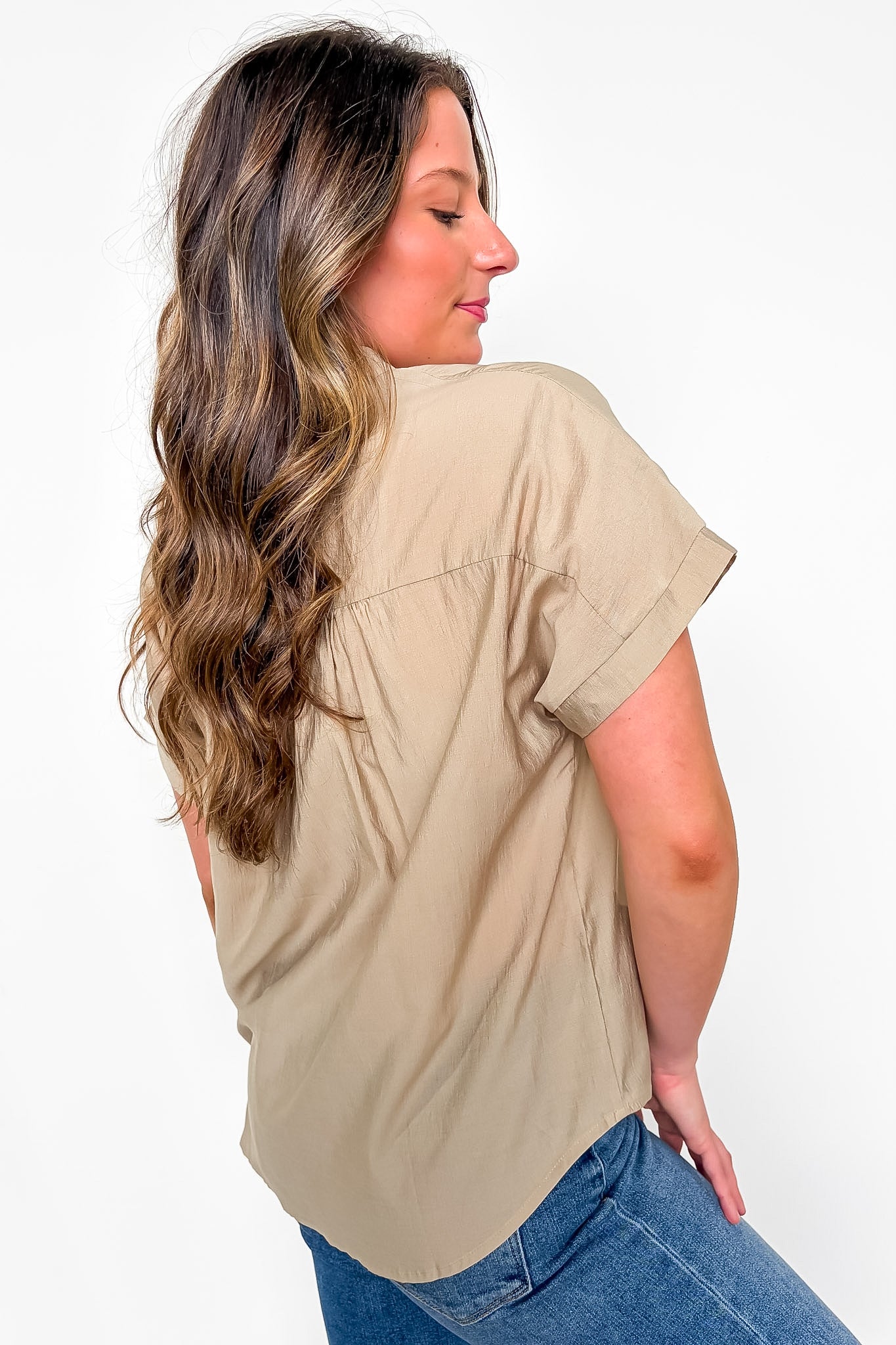 Textured Short Sleeve Button Collared Shirt