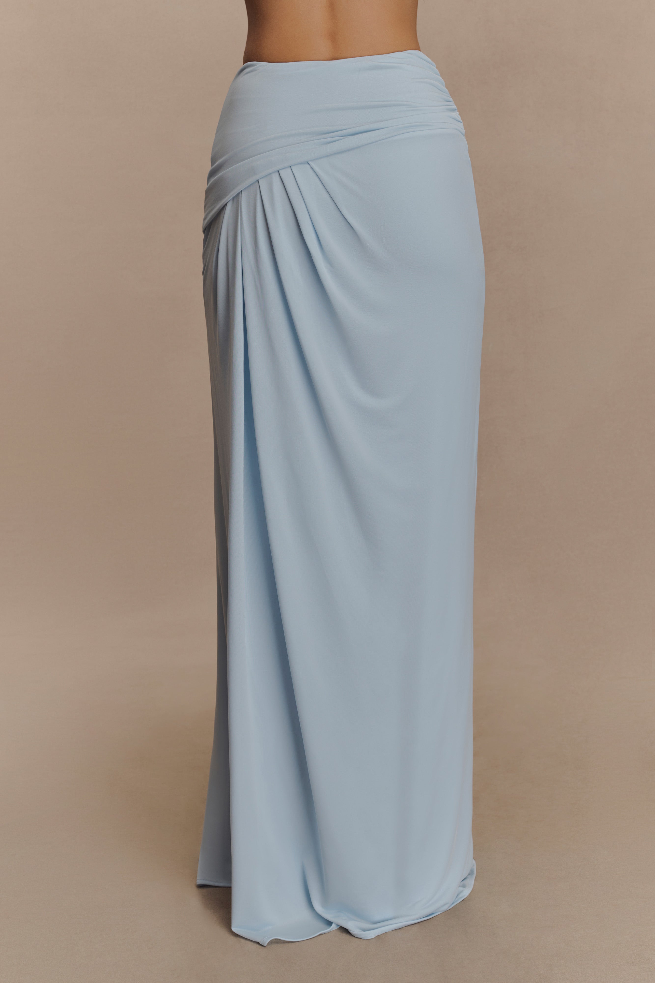 Blue Slinky Maxi Skirt