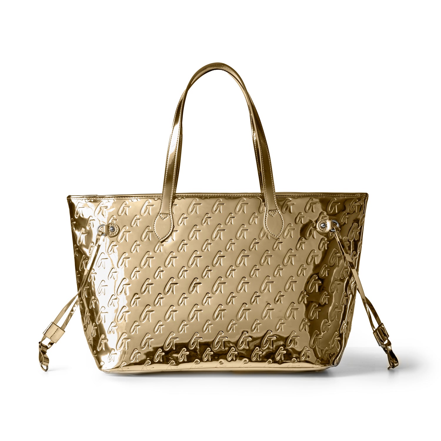 METALLIC MONOGRAM GLAM TOTE - METALLIC GOLD