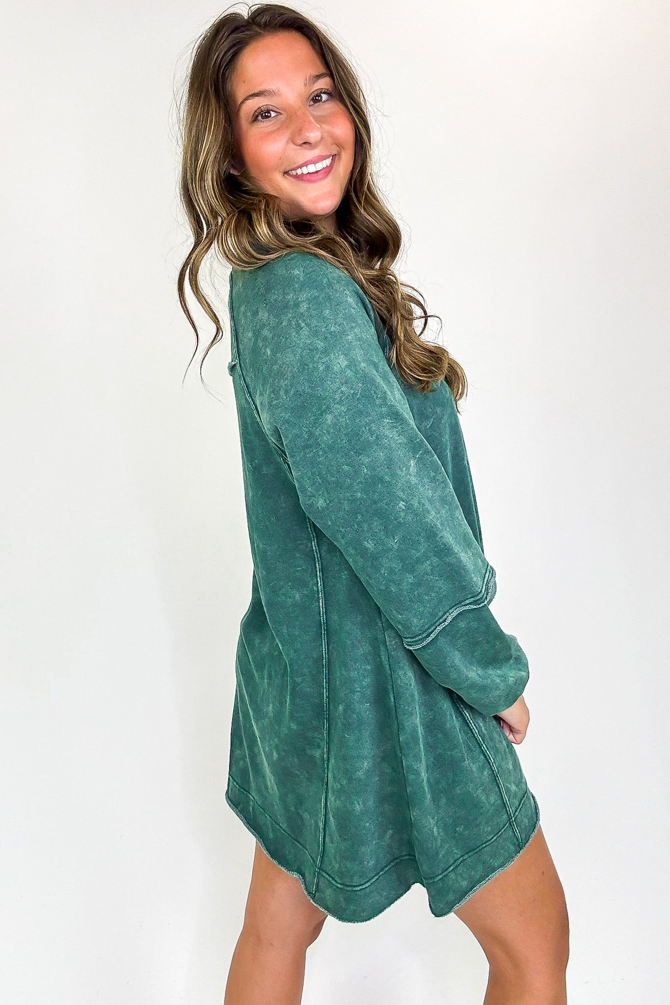 Mineral Washed Oversized A-Line Dress