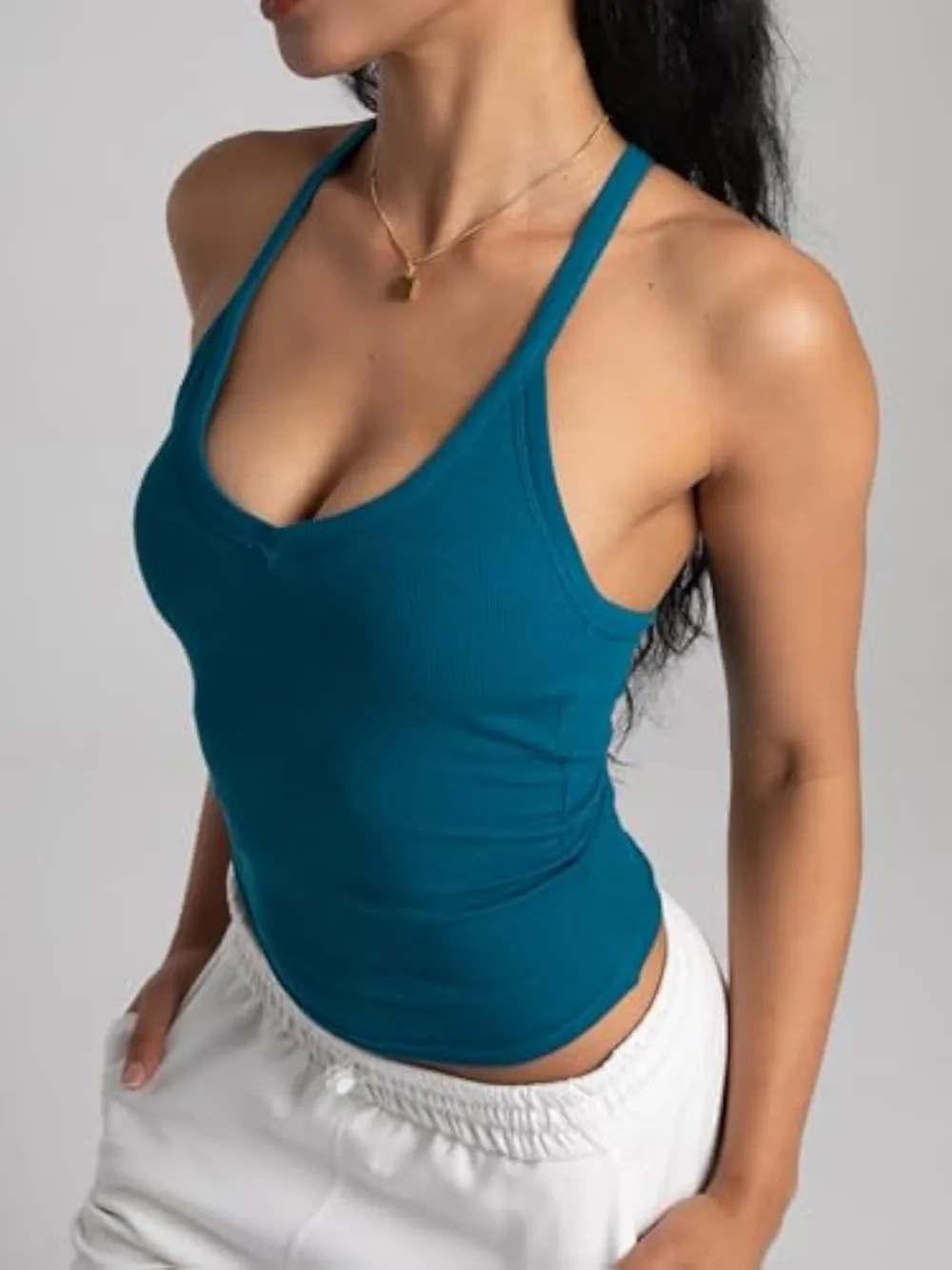 V Neck Racer Back Tank Top