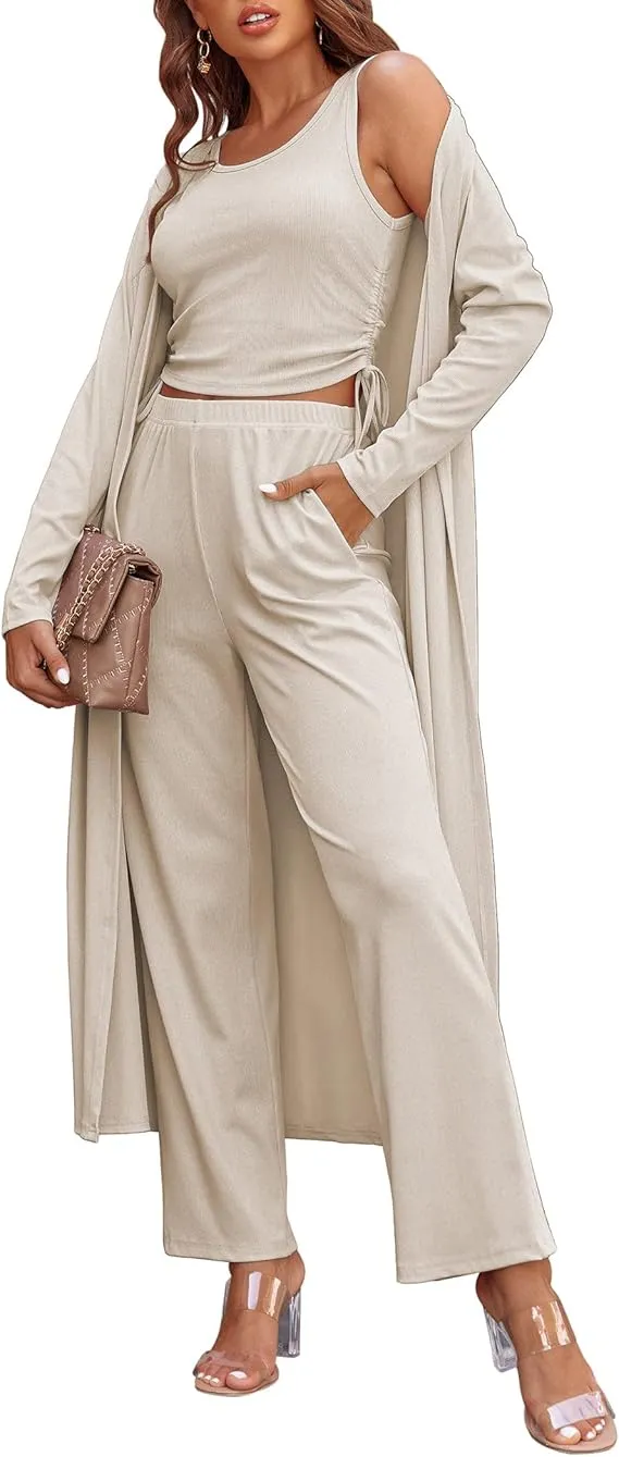 Cozy New Women's 3 Piece Knit Lounge Set