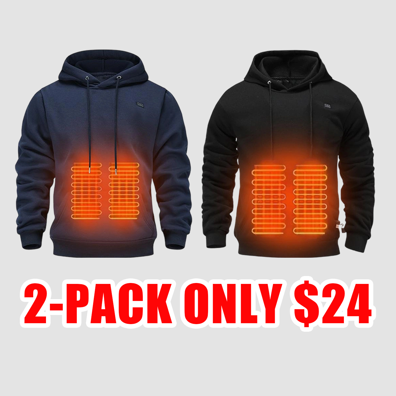 Men’s USB Heated Hoodie with Adjustable Heating – Winter Outdoor Thermal Sweatshirt