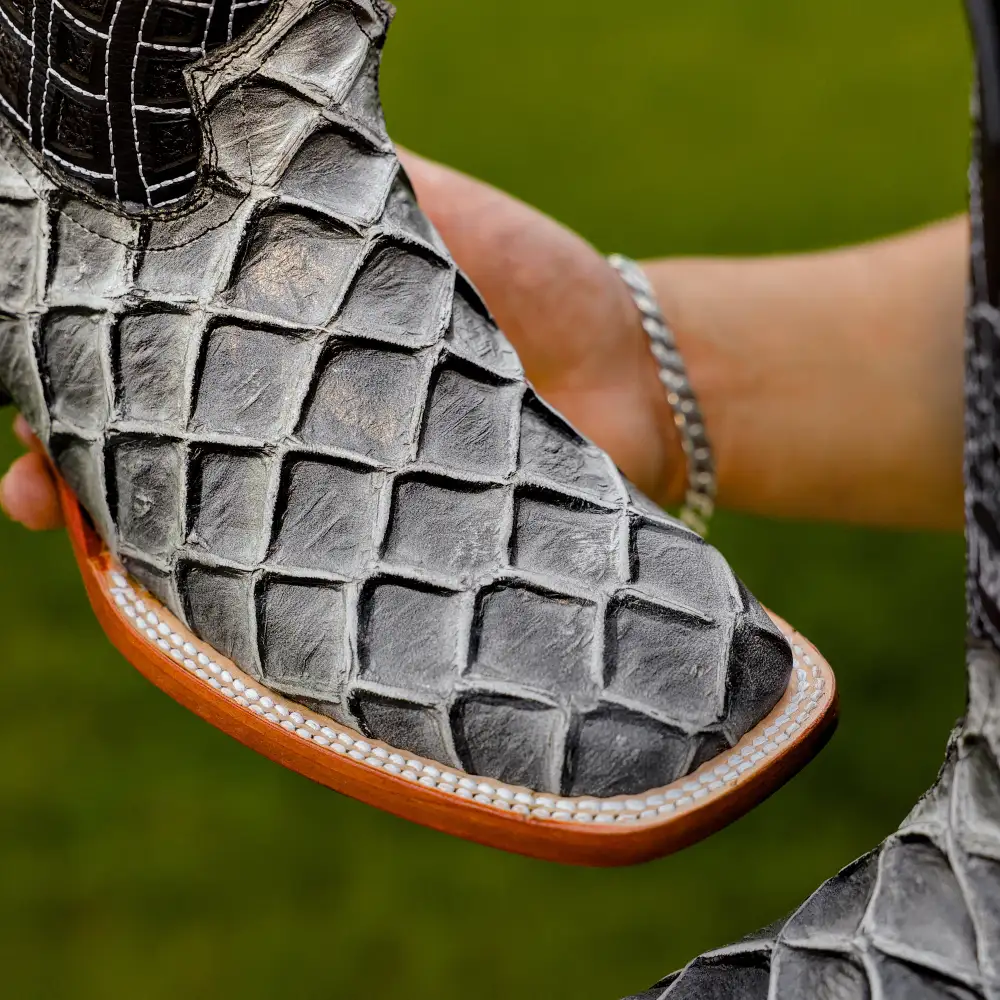 Eclipse Pirarucu Leather Boots - Square Toe