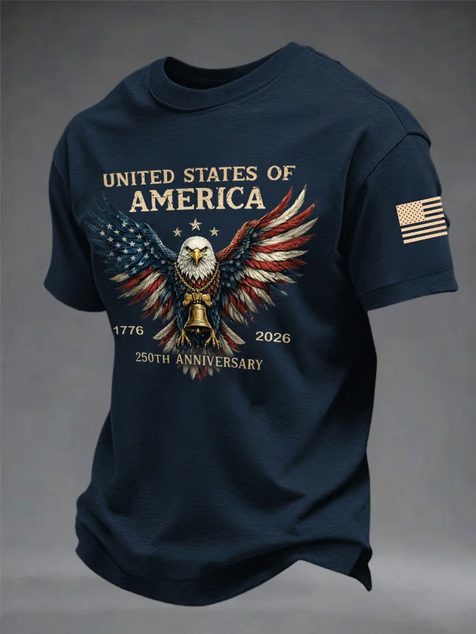 Men'S American Flag Commemorative 250Th Anniversary Classic Pattern Short Sleeve T-Shirt