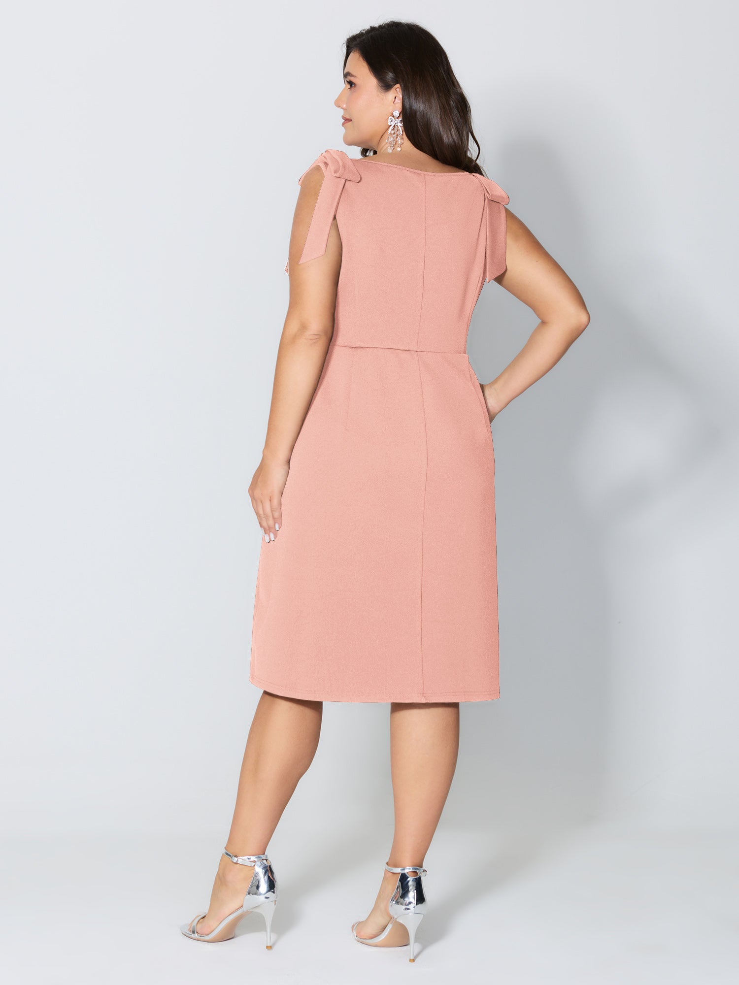 Shoulder Tie Sculpting Bodice Mini Dress