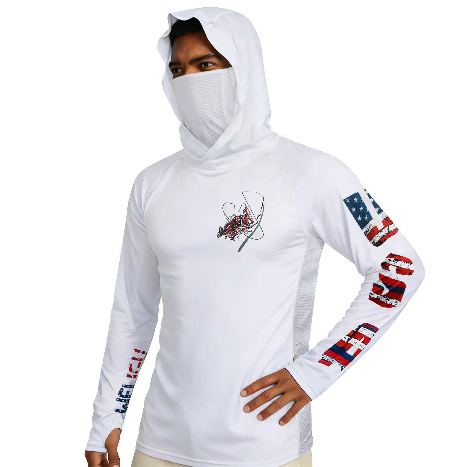 Men's UPF 50+ Sun Protection Hoodie with Face Mask & Neck Gaiter